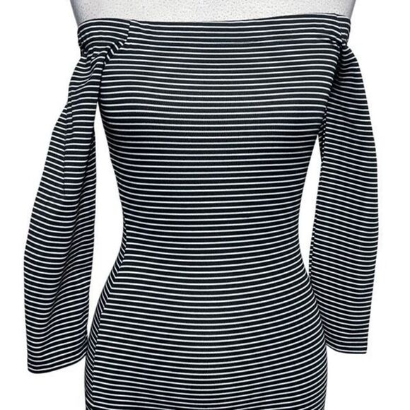 Zara Trafaluc Sexy Form Fitting Cold Shoulder Dress Size Small - Picture 2 of 5